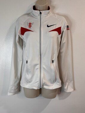 Vintage Nike Track Jacket S 4-6 Olympic Trials USA Track & Field White Red
